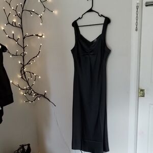 Ava & Viv Elegant Dark Grey Sleeveless Midi Dress
